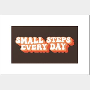 Small Steps Every Day Motivational Typography Posters and Art